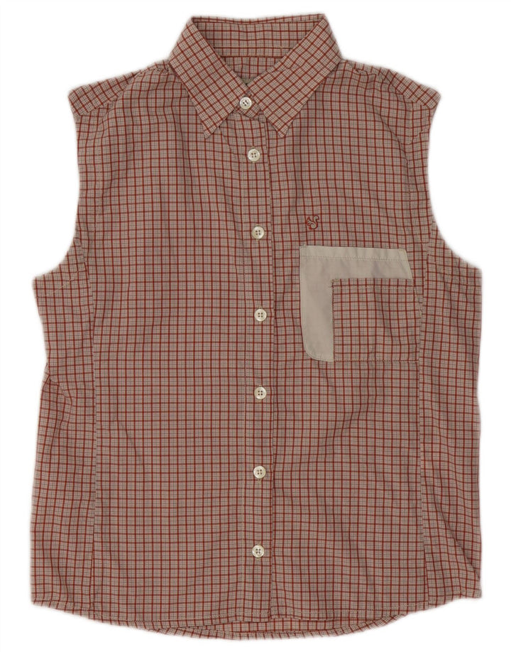 Camisa feminina sem mangas Bailo UK 14 poliamida xadrez vermelha média