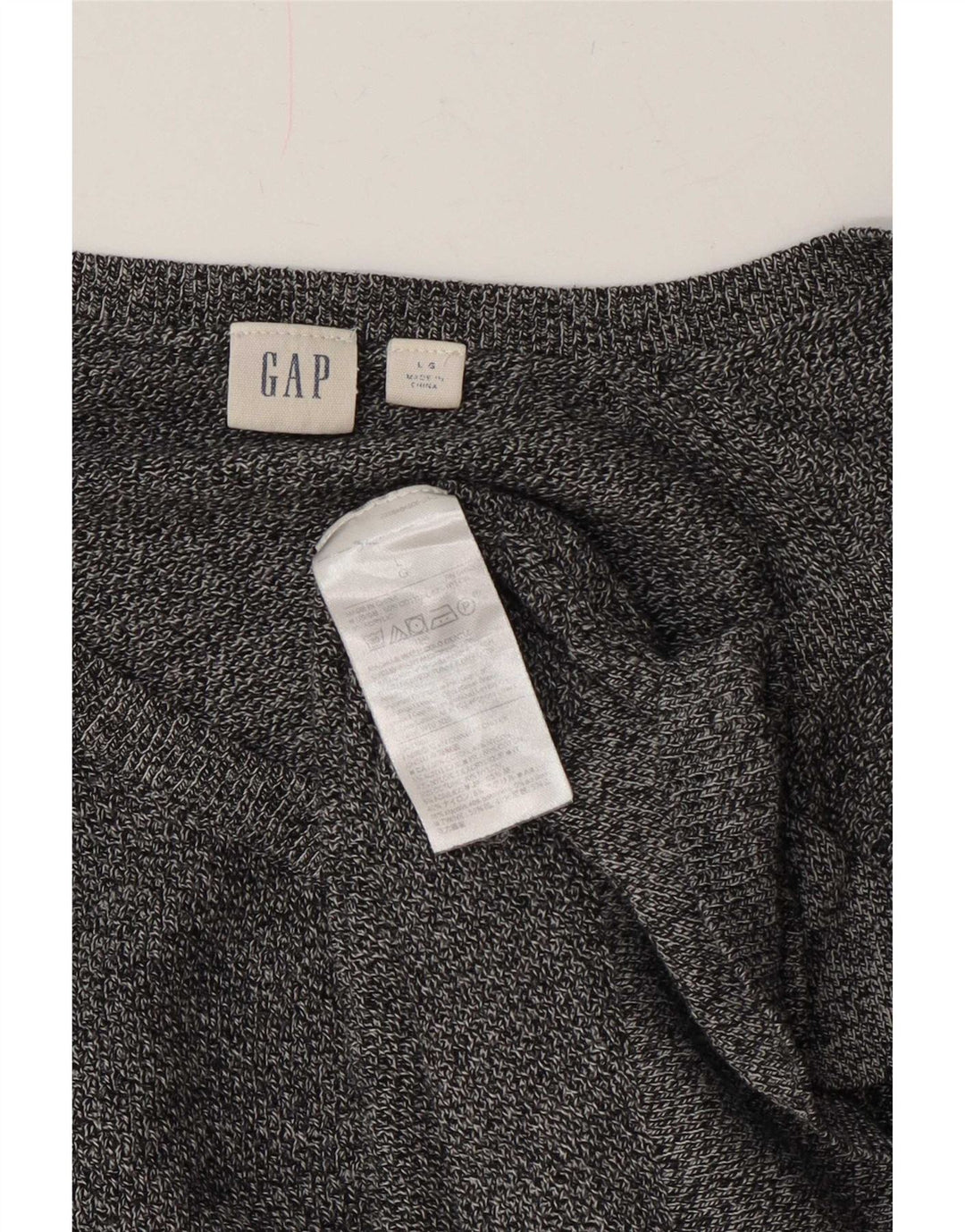 Suéter masculino Gap com decote em V grande algodão manchado azul marinho
