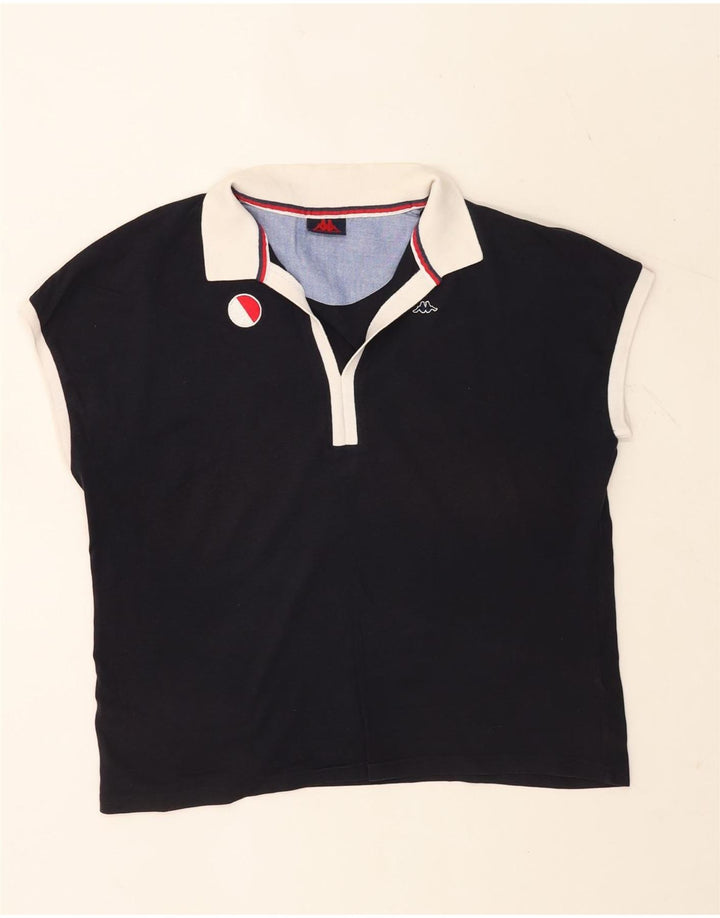 Camisa polo feminina KAPPA grande tamanho UK 16 grande azul marinho