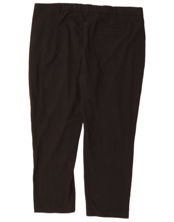 Calças femininas cortadas de cintura alta Marks & Spencer UK 18 XL W36 L25 cinza