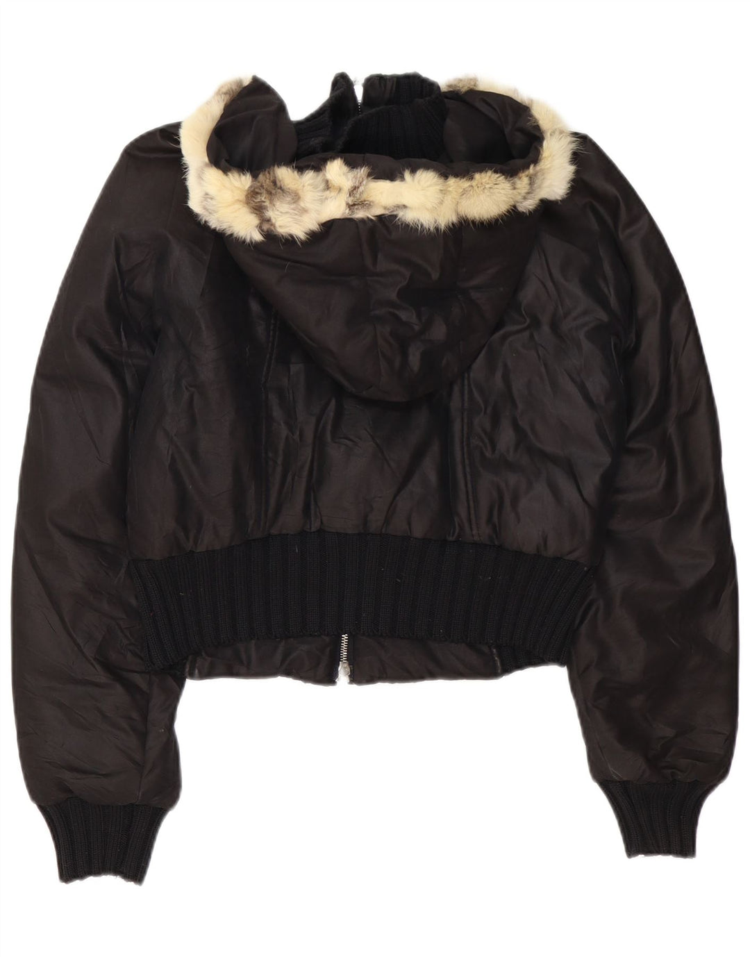 Jaqueta feminina acolchoada com capuz TRUSSARDI JEANS IT 44 poliamida preta média