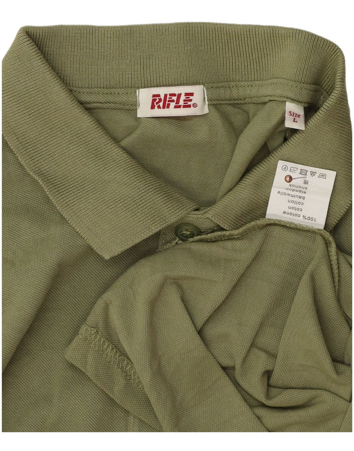 Camisa polo masculina Rifle grande algodão verde