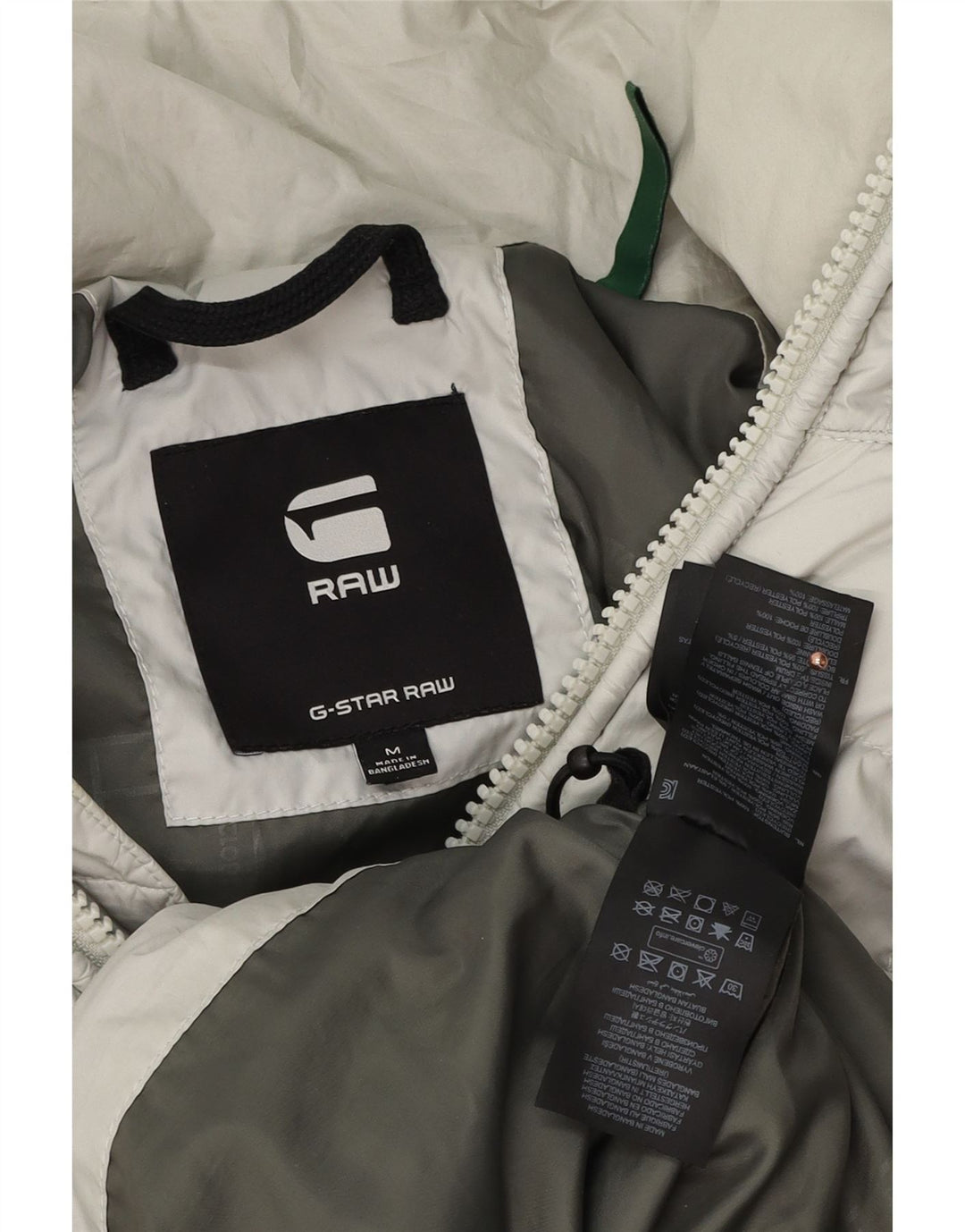 Jaqueta masculina acolchoada com capuz G-STAR UK 38 poliéster cinza médio