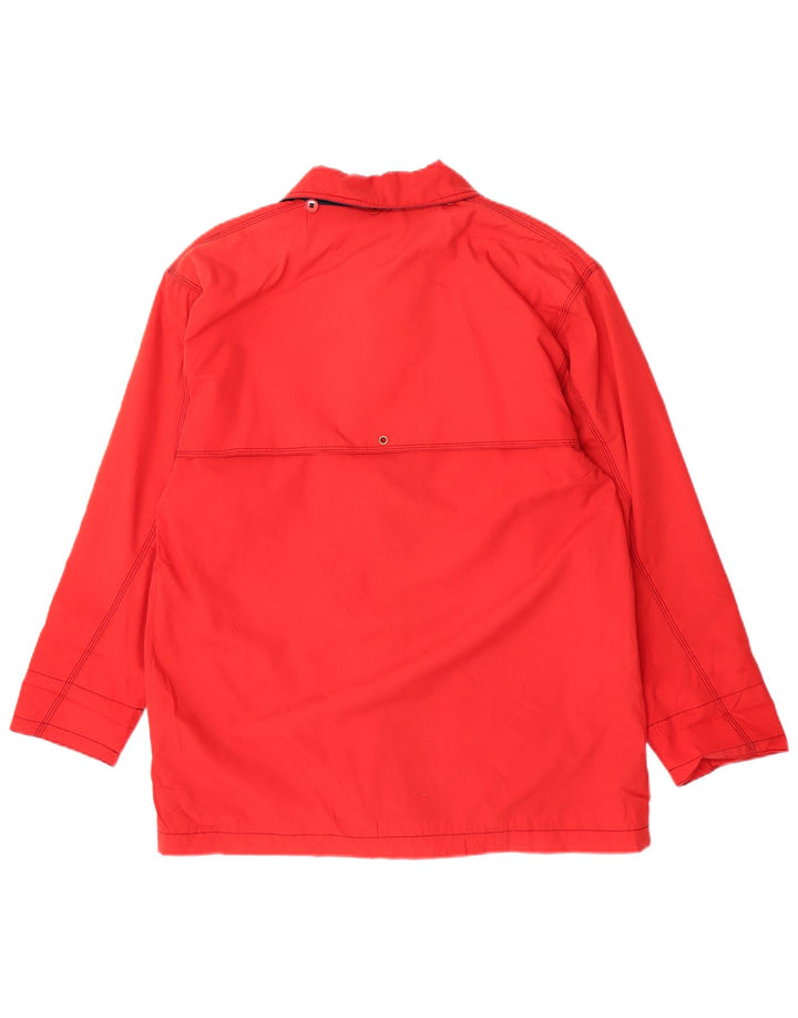 Jaqueta utilitária feminina vintage UK 18 XL poliéster vermelho