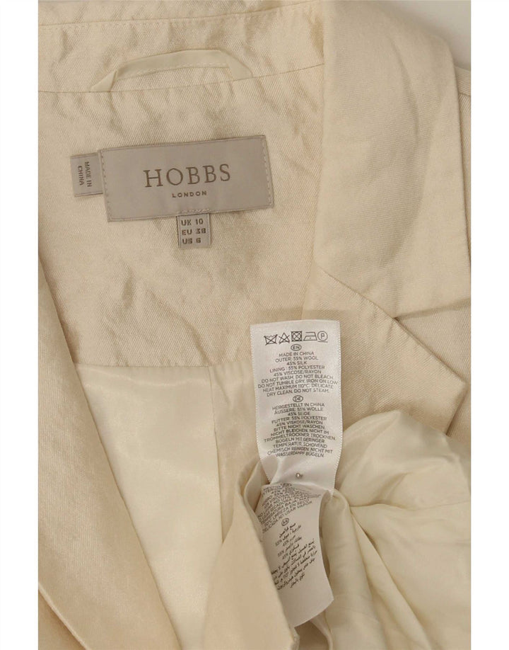 Jaqueta blazer feminina Hobbs com 2 botões, Reino Unido 10, pequena, off white, lã