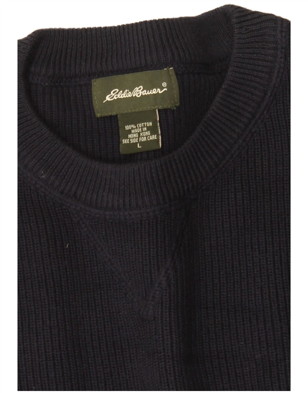 EDDIE BAUER Suéter masculino com gola redonda, grande algodão azul marinho