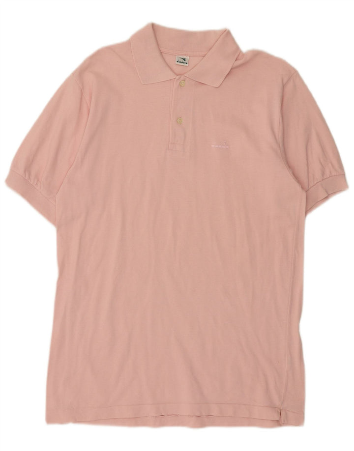 Camisa polo masculina Diadora médio algodão rosa