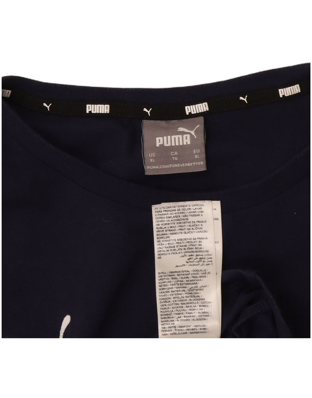 Camiseta masculina Puma Top XL azul marinho algodão