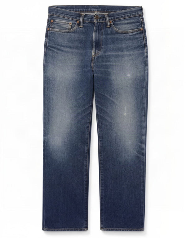 Calça Jeans Levis Masculina 514 Distressed Straight W32 L28 Azul Algodão