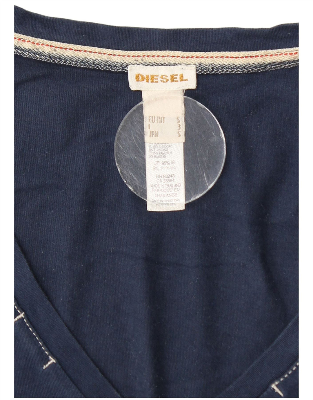 Camiseta masculina Diesel Top pequeno algodão azul marinho