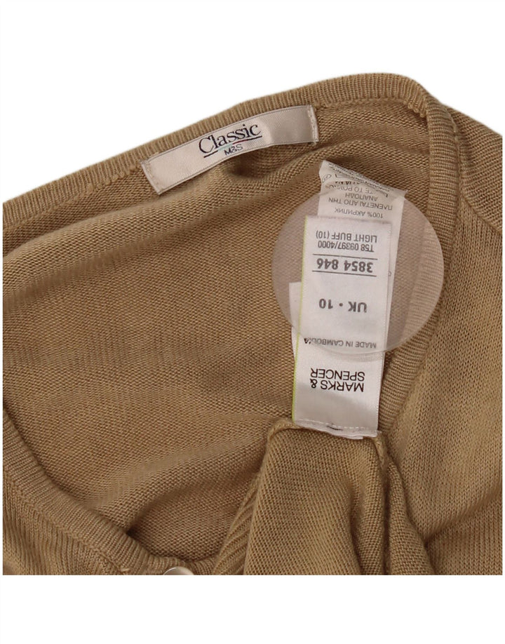 Suéter cardigã feminino Marks & Spencer Reino Unido 10 pequeno bege acrílico