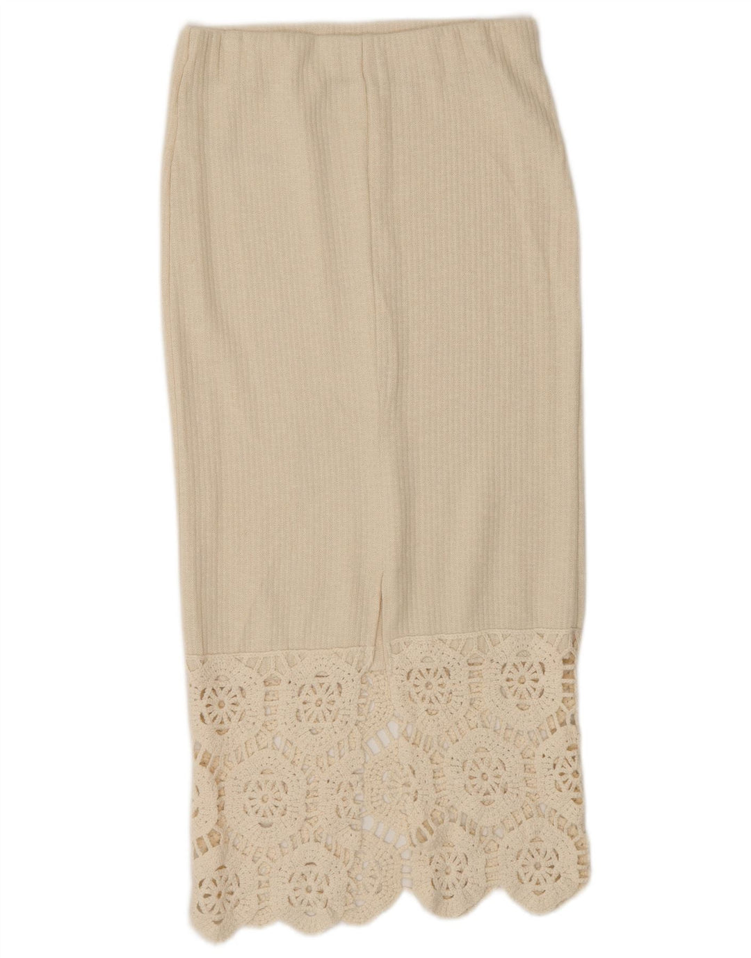 Saia midi cintura alta feminina Zara pequena W26 poliéster branco