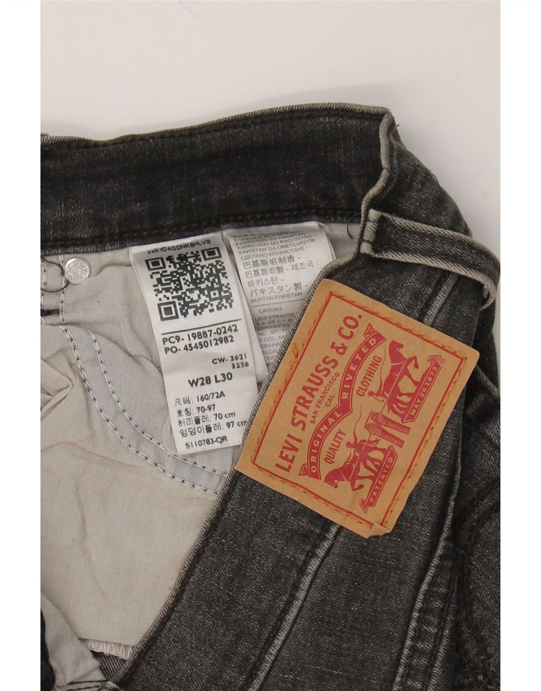 LEVI'S Womens Boyfriend Slim Jeans W28 L30 Grey Cotton Vintage Levi's and Second-Hand Levi's from Messina Hembry 