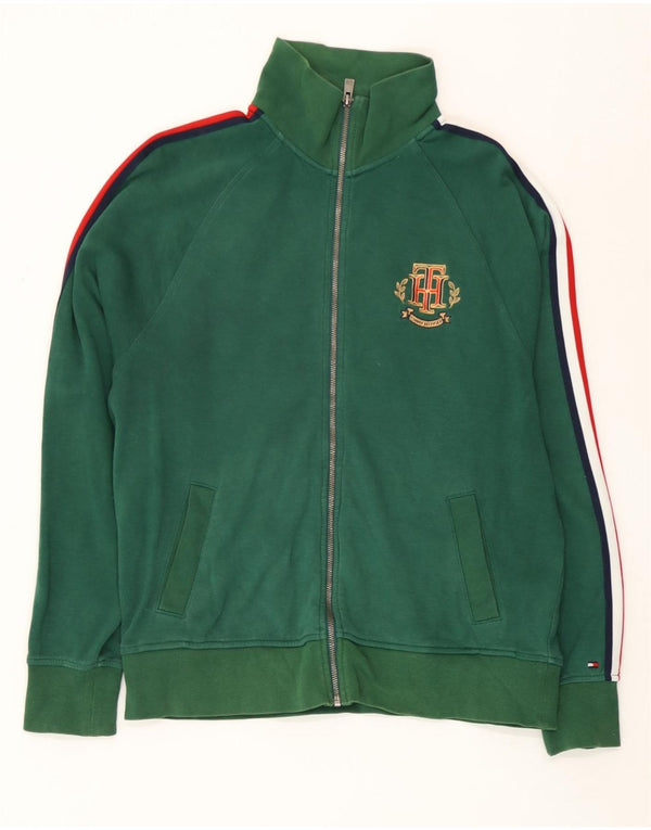 Tommy Hilfiger Jaqueta masculina de agasalho verde médio bloco colorido