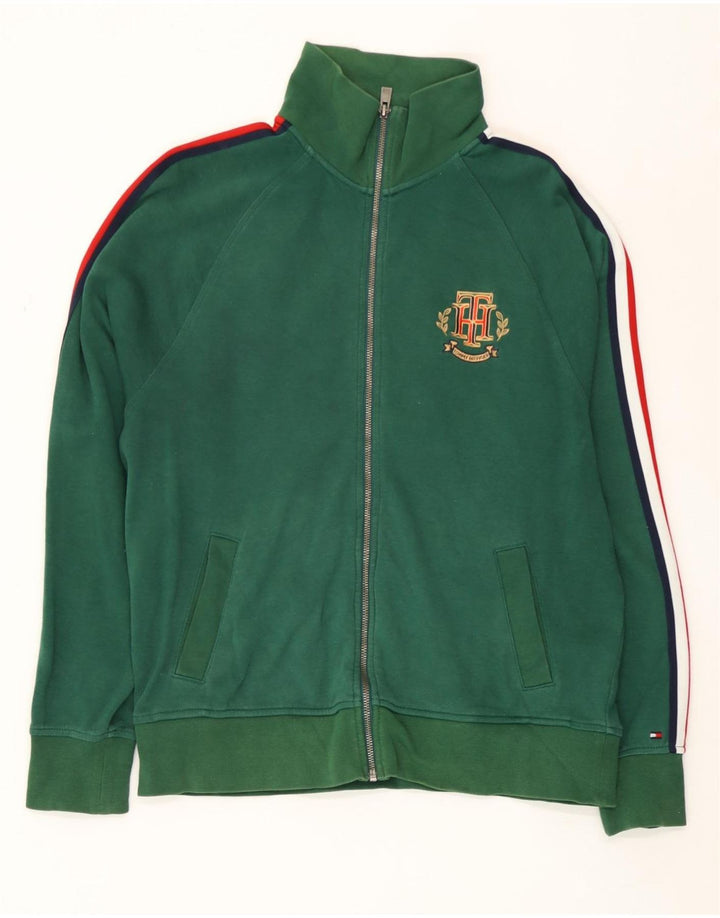Tommy Hilfiger Jaqueta masculina de agasalho verde médio bloco colorido