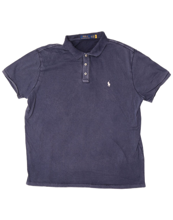 Camisa polo masculina Polo Ralph Lauren XL azul marinho algodão