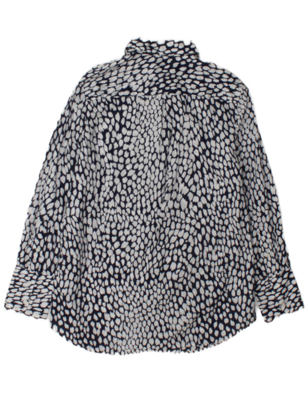 Camisa feminina Marks & Spencer Reino Unido 14 grande algodão manchado branco