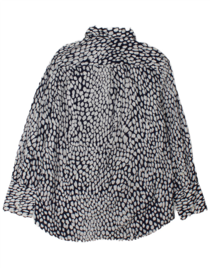 Camisa feminina Marks & Spencer Reino Unido 14 grande algodão manchado branco