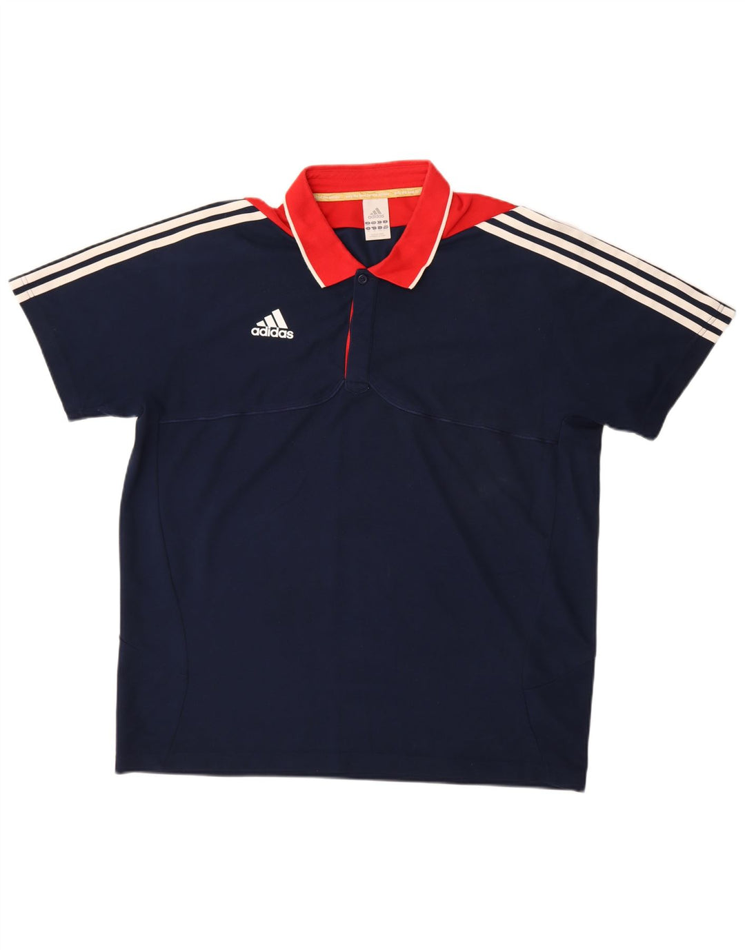 Camisa polo masculina ADIDAS UK 48/50 XL azul marinho colorblock algodão