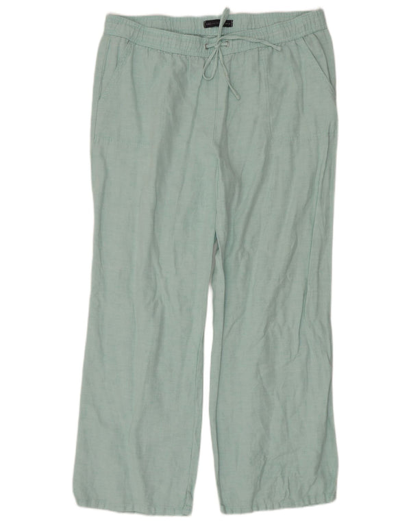 Calça chino feminina MARKS & SPENCER com perna larga Reino Unido 16 grande W36 L29 azul