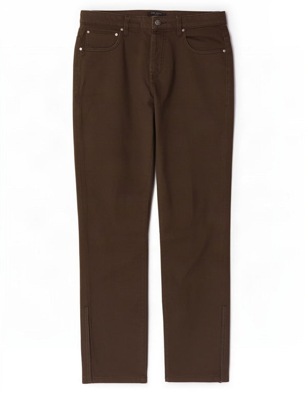 Calça casual slim masculina Ted Baker W32 L31 algodão cáqui
