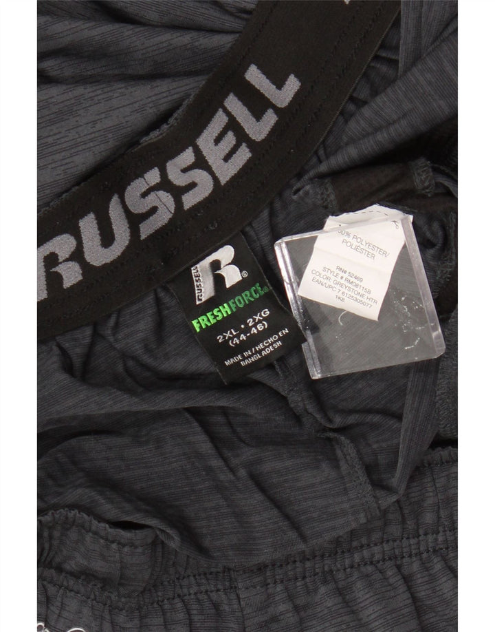 Russell Athletic Mens Sport Shorts 2XL poliéster Colourblock cinza