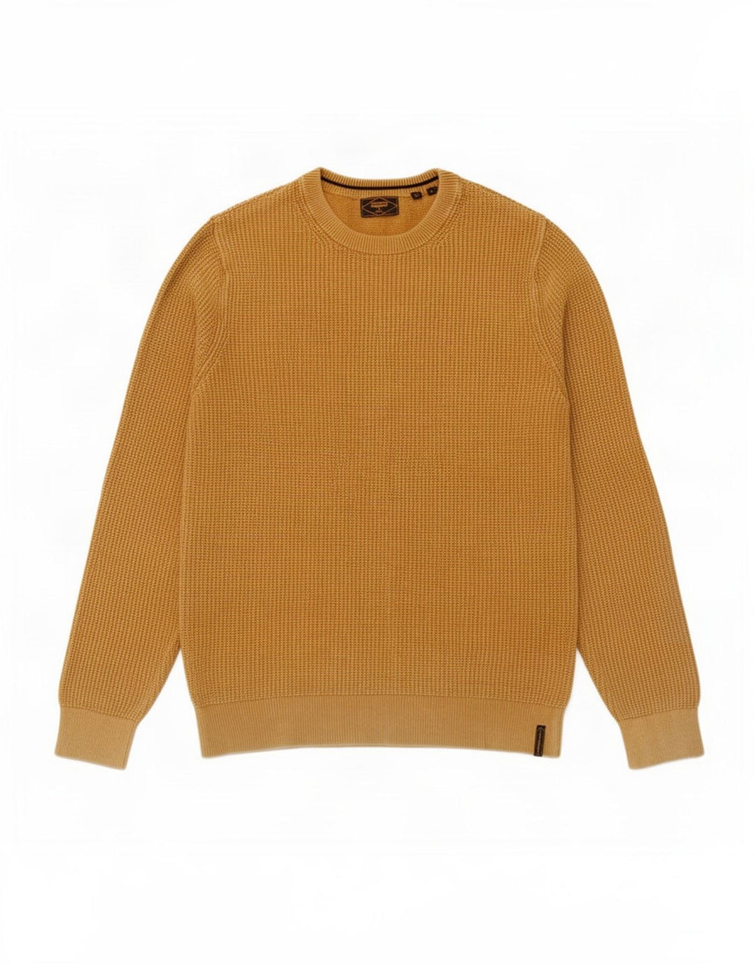 Suéter masculino Superdry com gola redonda e algodão amarelo pequeno