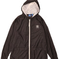 Casaco de chuva com capuz feminino Adidas UK 18 XL preto poliéster