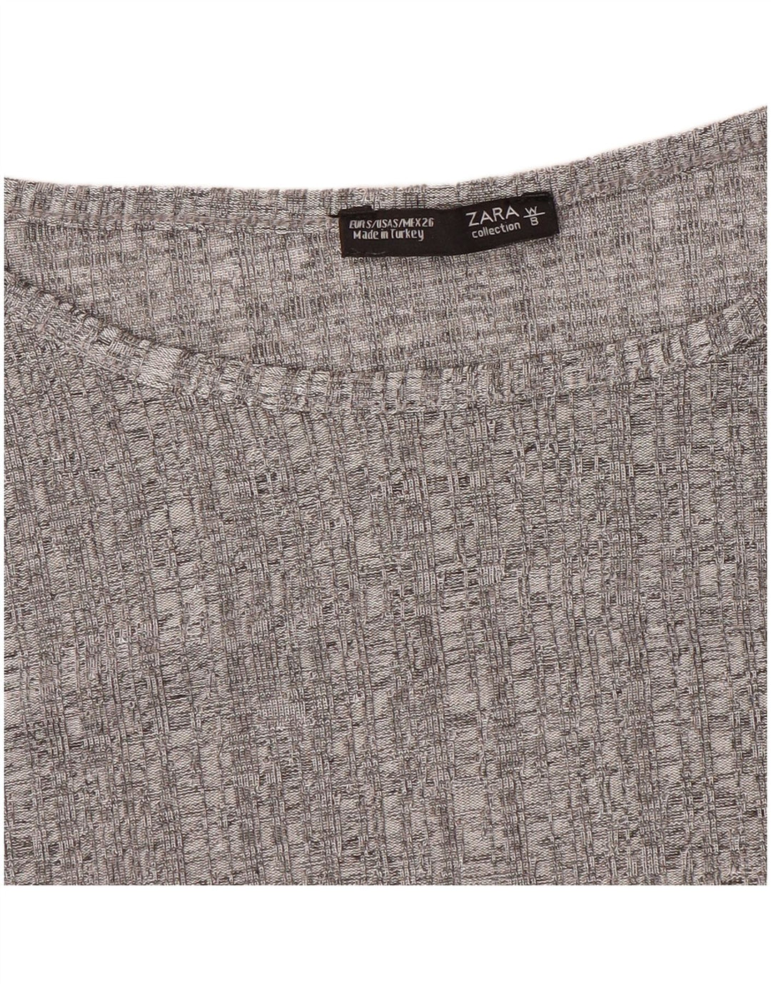 Top feminino Zara manga comprida UK 10 pequeno cinza manchado