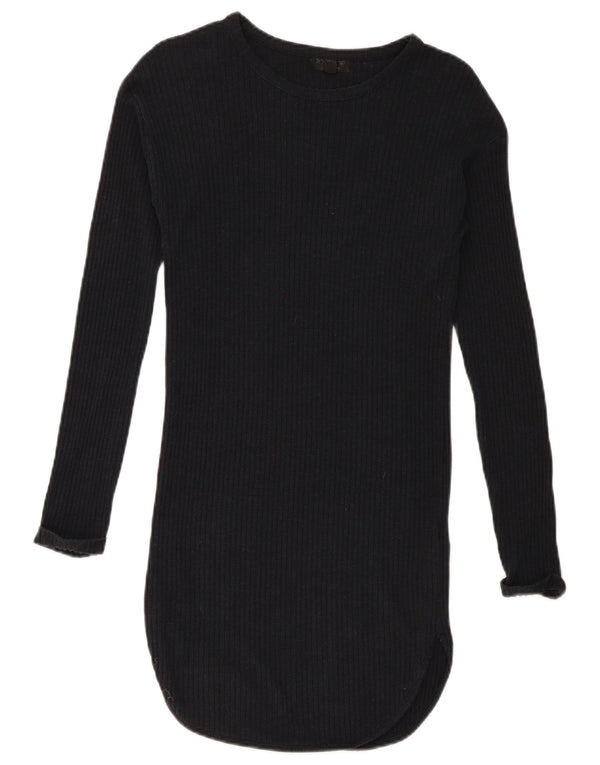 Vestido jumper feminino de manga comprida Topshop Reino Unido 10 pequeno preto