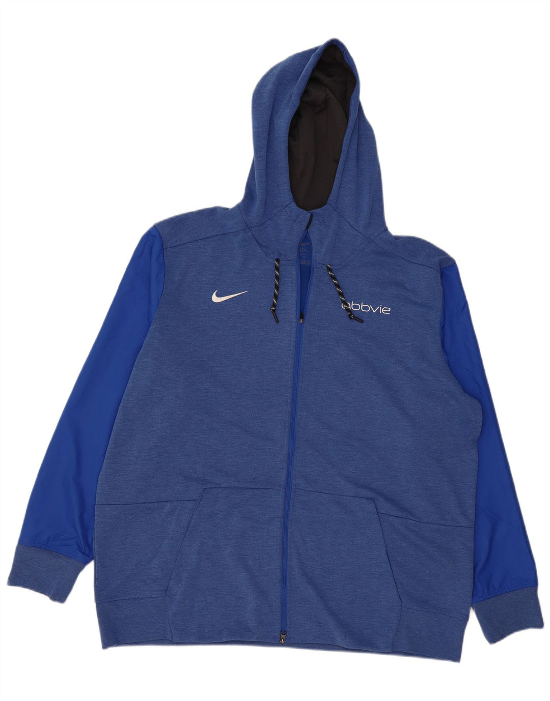 Suéter Nike masculino com capuz e zíper 2XL azul colorblock poliéster