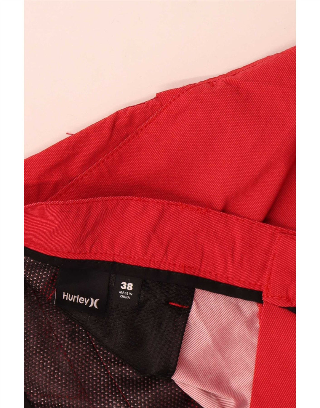 Hurley Mens Chino Shorts W38 XL Poliéster Vermelho