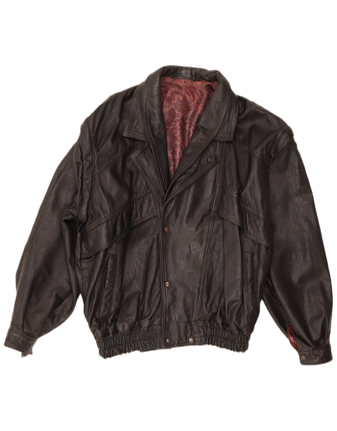 Jaqueta de couro masculina vintage UK 36 pequena preta