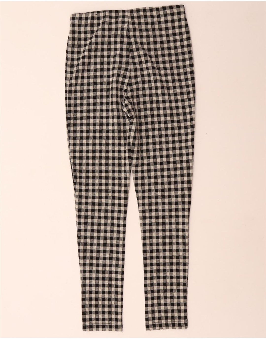 Calça feminina casual skinny Zara médio W28 L29 poliéster guingão preto