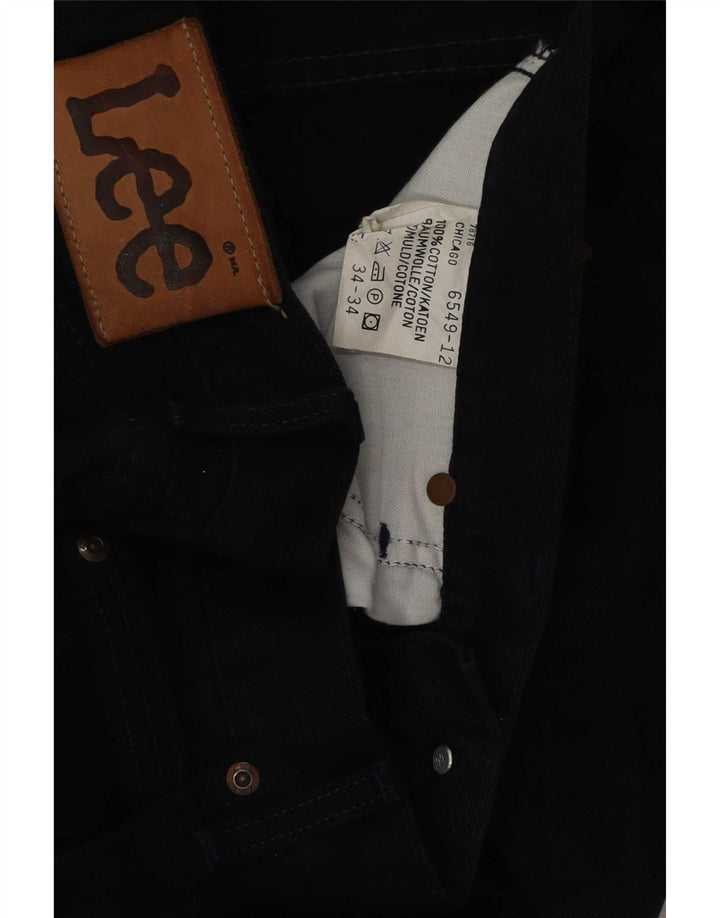Lee Mens Straight Jeans W34 L31 Azul Marinho Algodão