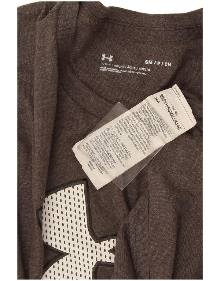 Under Armour Camiseta masculina gráfica top pequeno algodão cinza