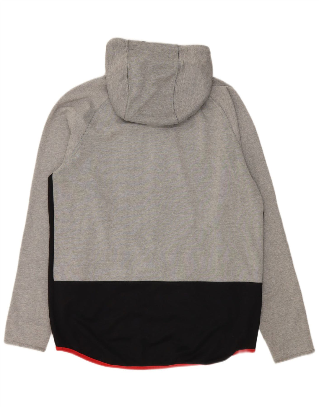 Jaqueta masculina Nike com capuz e moletom grande cinza colorblock algodão