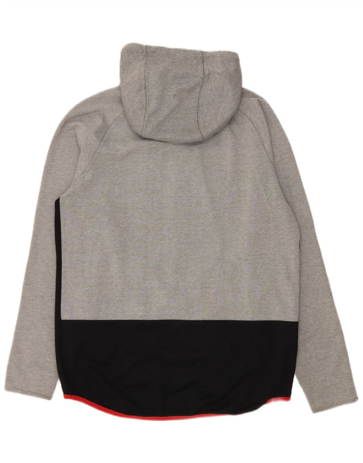Jaqueta masculina Nike com capuz e moletom grande cinza colorblock algodão