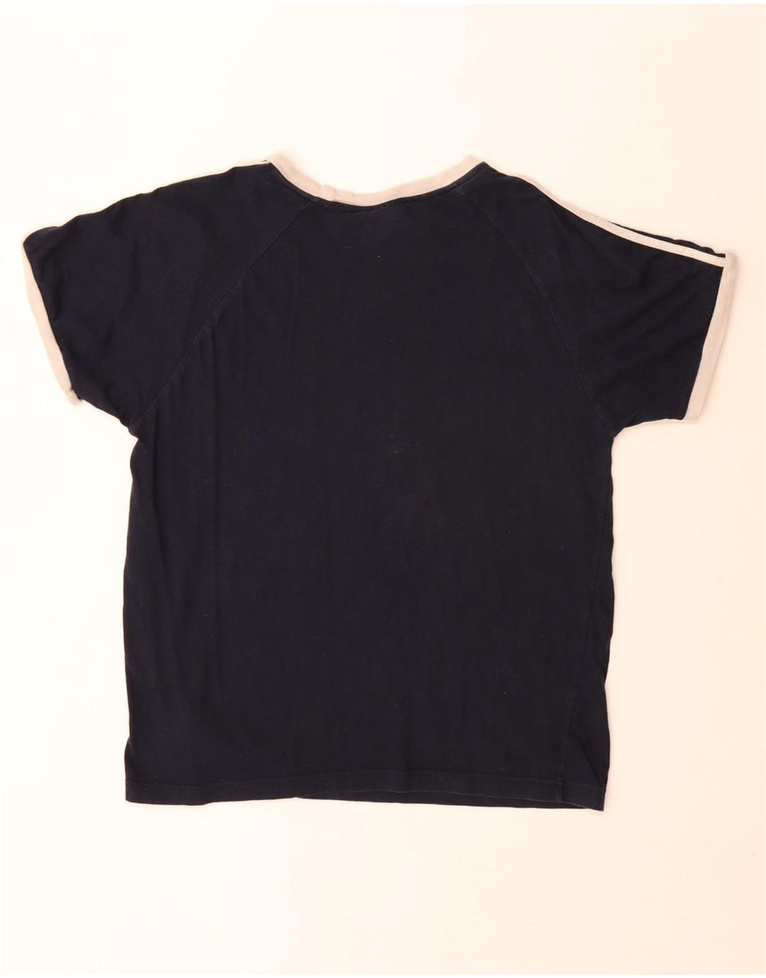 Adidas Mens Camiseta Top Médio Algodão Azul Marinho