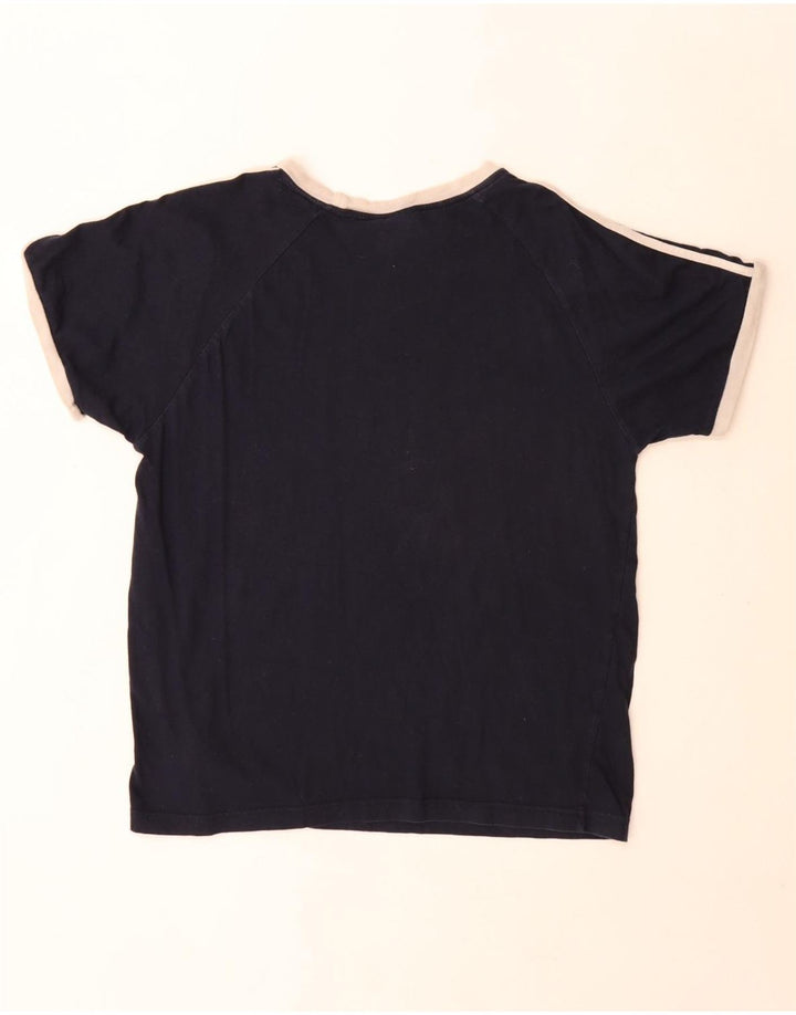 Adidas Mens Camiseta Top Médio Algodão Azul Marinho