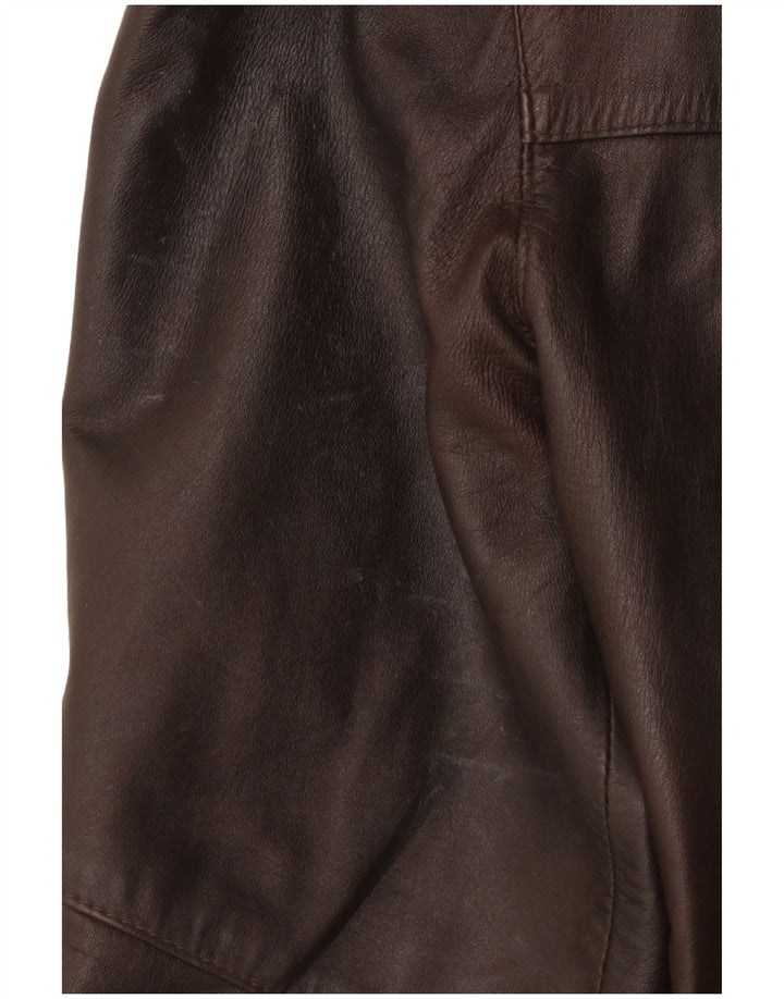 Jaqueta de couro feminina vintage IT 42 couro marrom médio