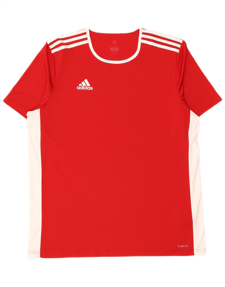 Adidas Masculino Climalite Camiseta Top XL Vermelho Colorblock Poliéster