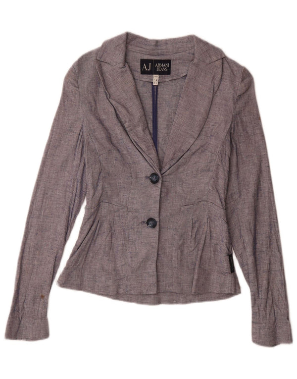 Jaqueta Blazer Feminina Armani Jeans com 2 Botões US 2 XS Azul Marinho