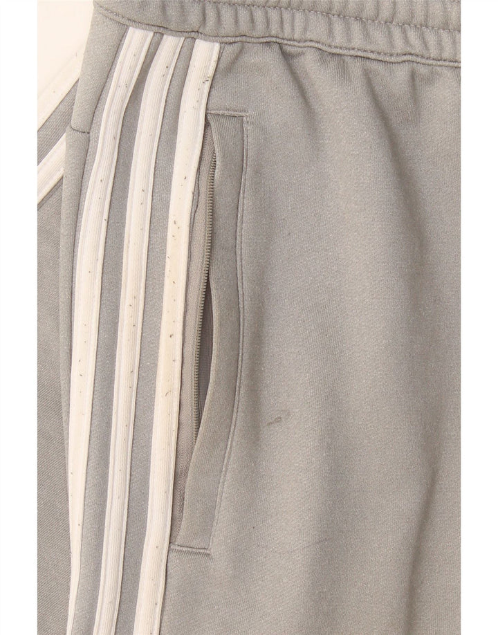 Calça de treino masculina Adidas Joggers grande poliéster cinza