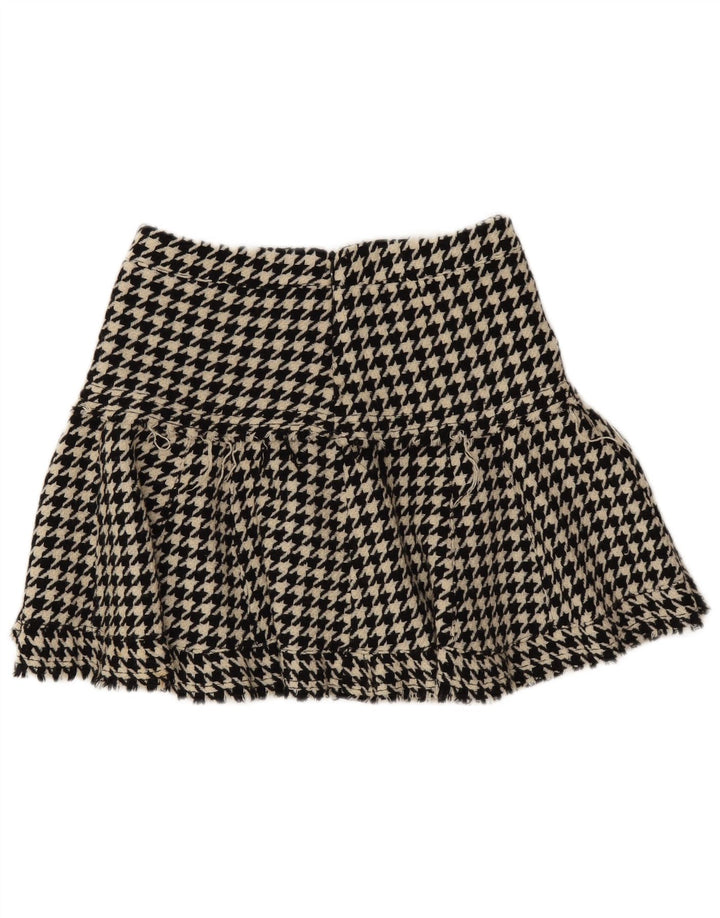 Minissaia feminina Max & Co. Reino Unido 6 XS W28 lã houndstooth preta