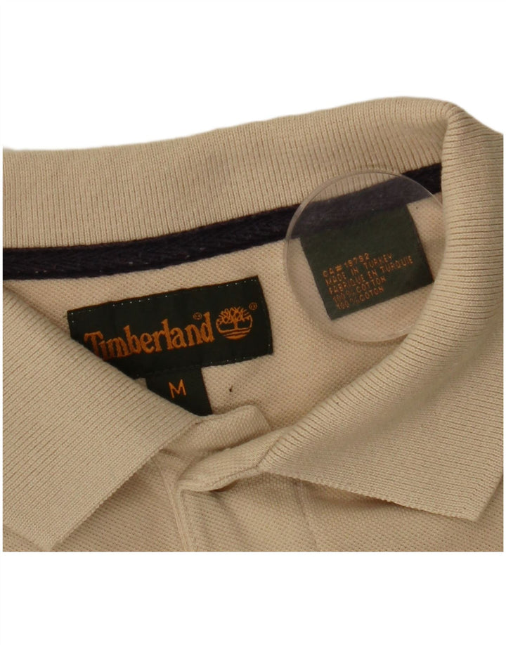 Camisa polo masculina TIMBERLAND algodão listrado bege médio