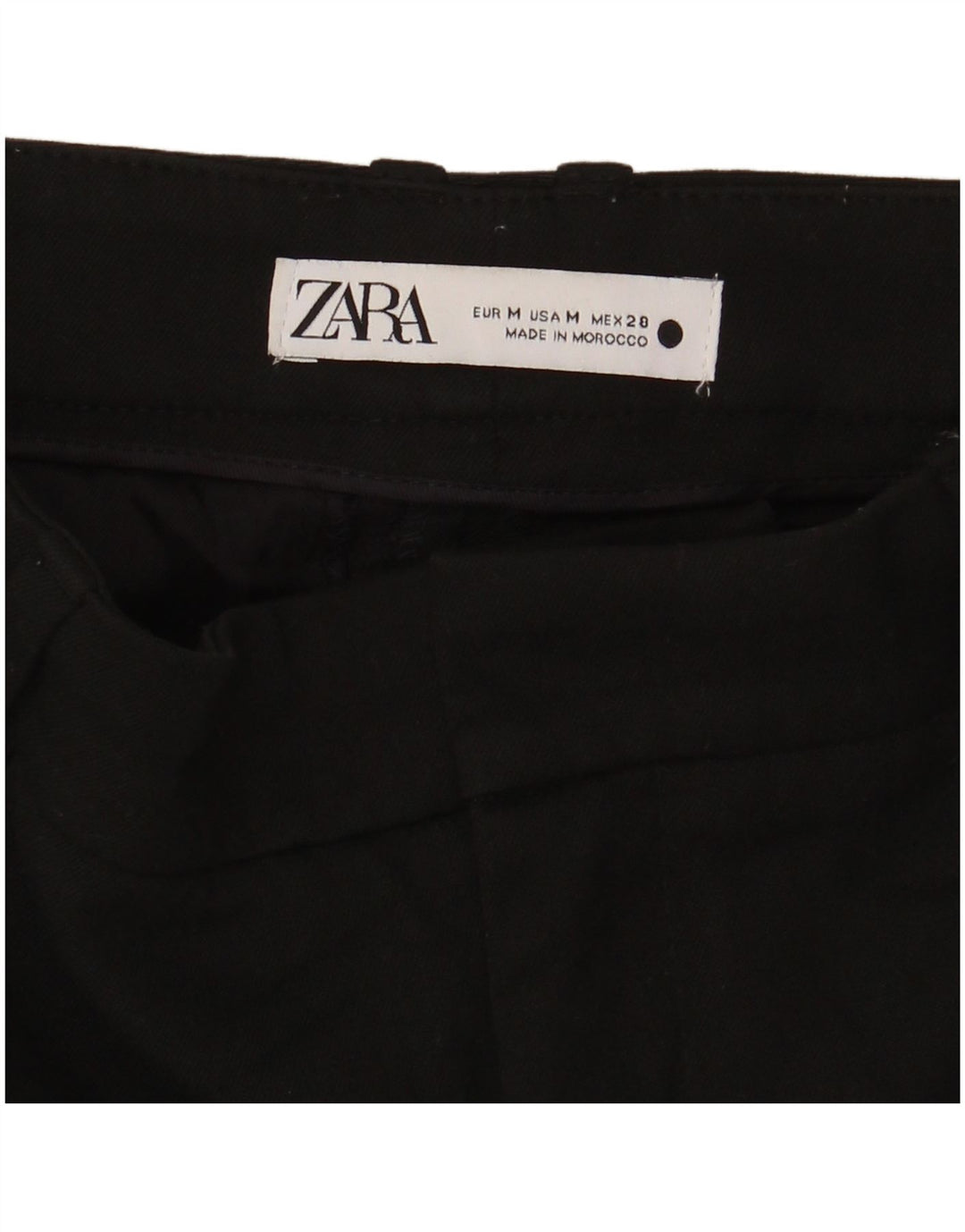 Calça feminina Zara Slim Suit médio W28 L30 preta