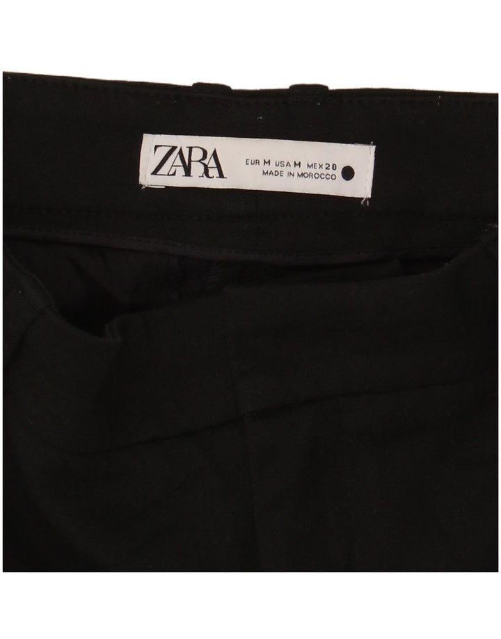 Calça feminina Zara Slim Suit médio W28 L30 preta