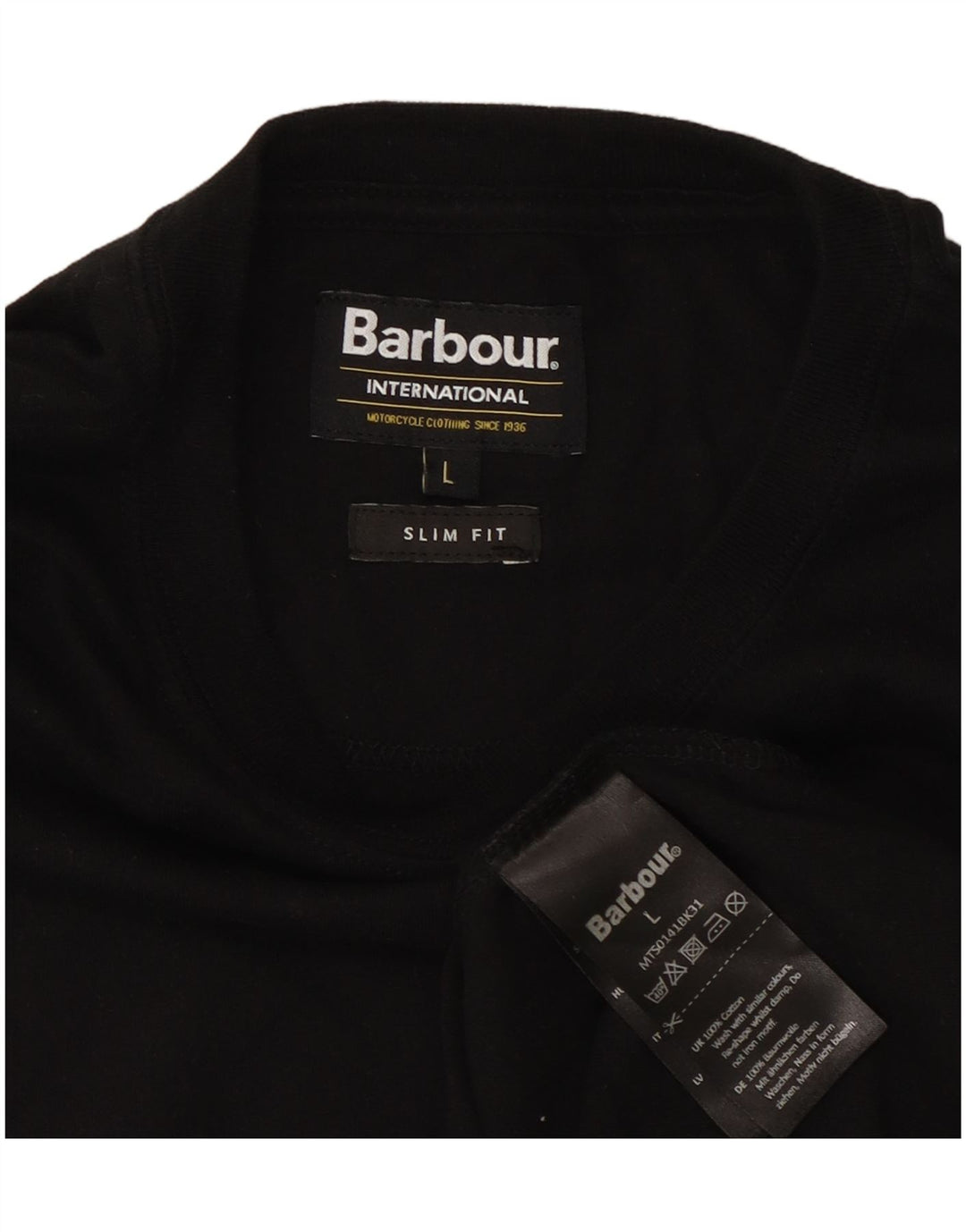 Camiseta masculina Barbour Slim Fit grande algodão preto