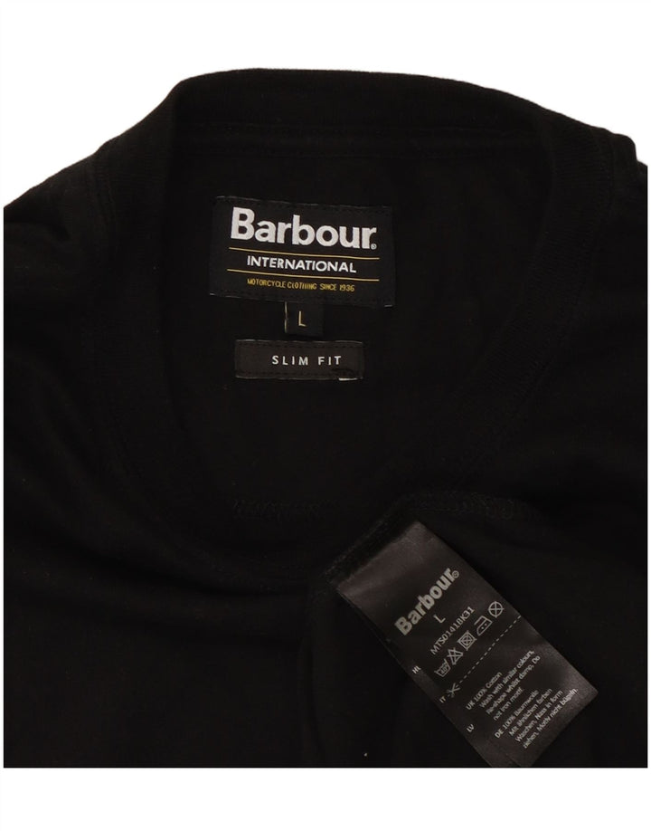Camiseta masculina Barbour Slim Fit grande algodão preto